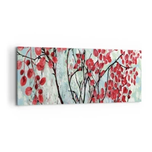 Cuadro sobre lienzo - Impresión de Imagen - Un árbol en escarlata - 100x40 cm