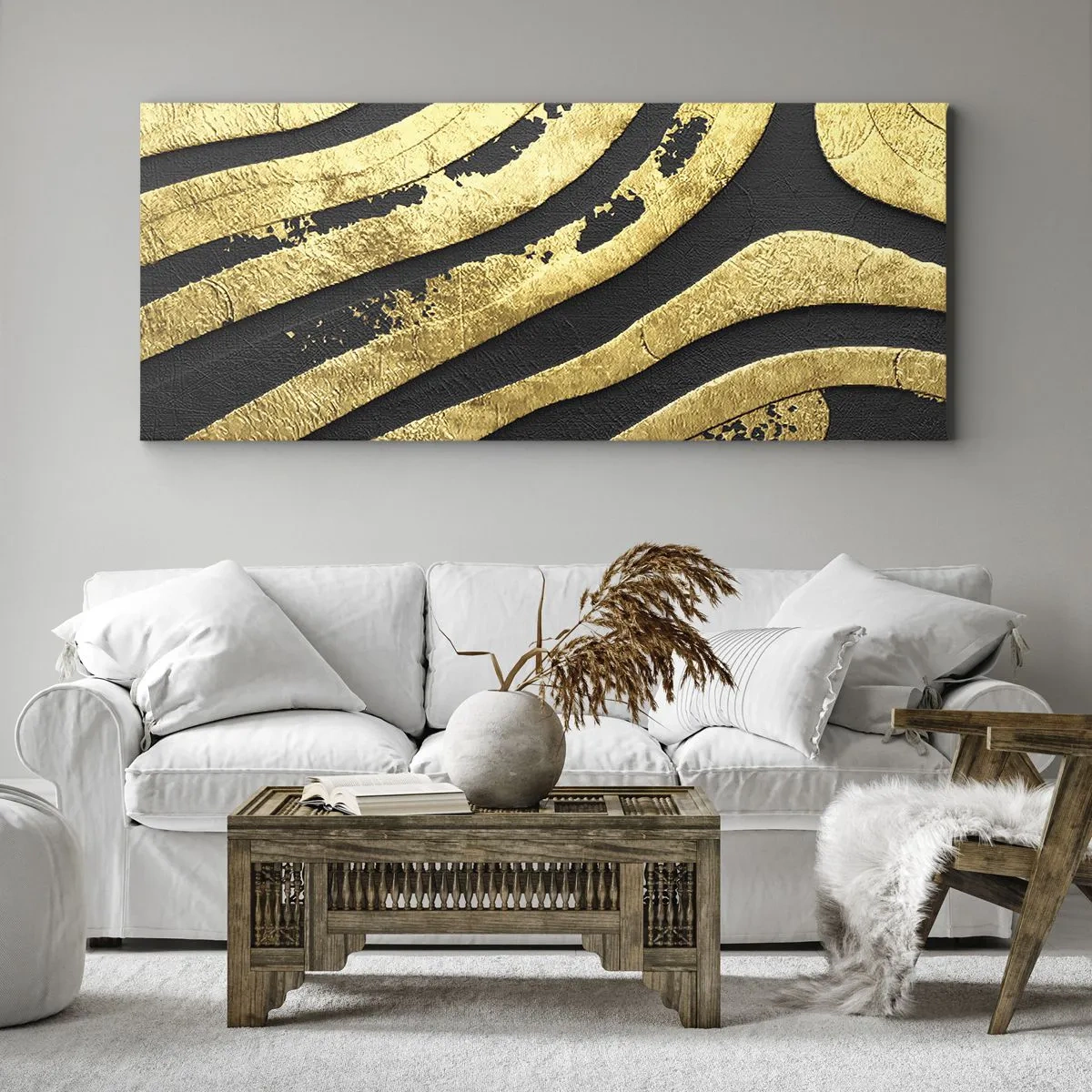 Cuadro sobre lienzo - Impresión de Imagen - Todo fluye - 100x40 cm