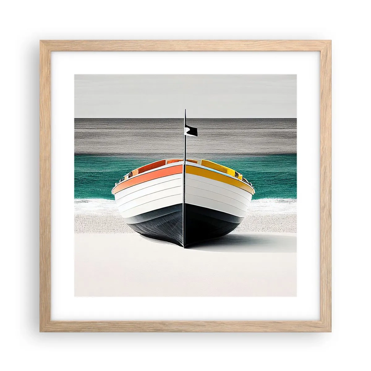 Póster en marco roble claro - En su lugar exacto - 40x40 cm