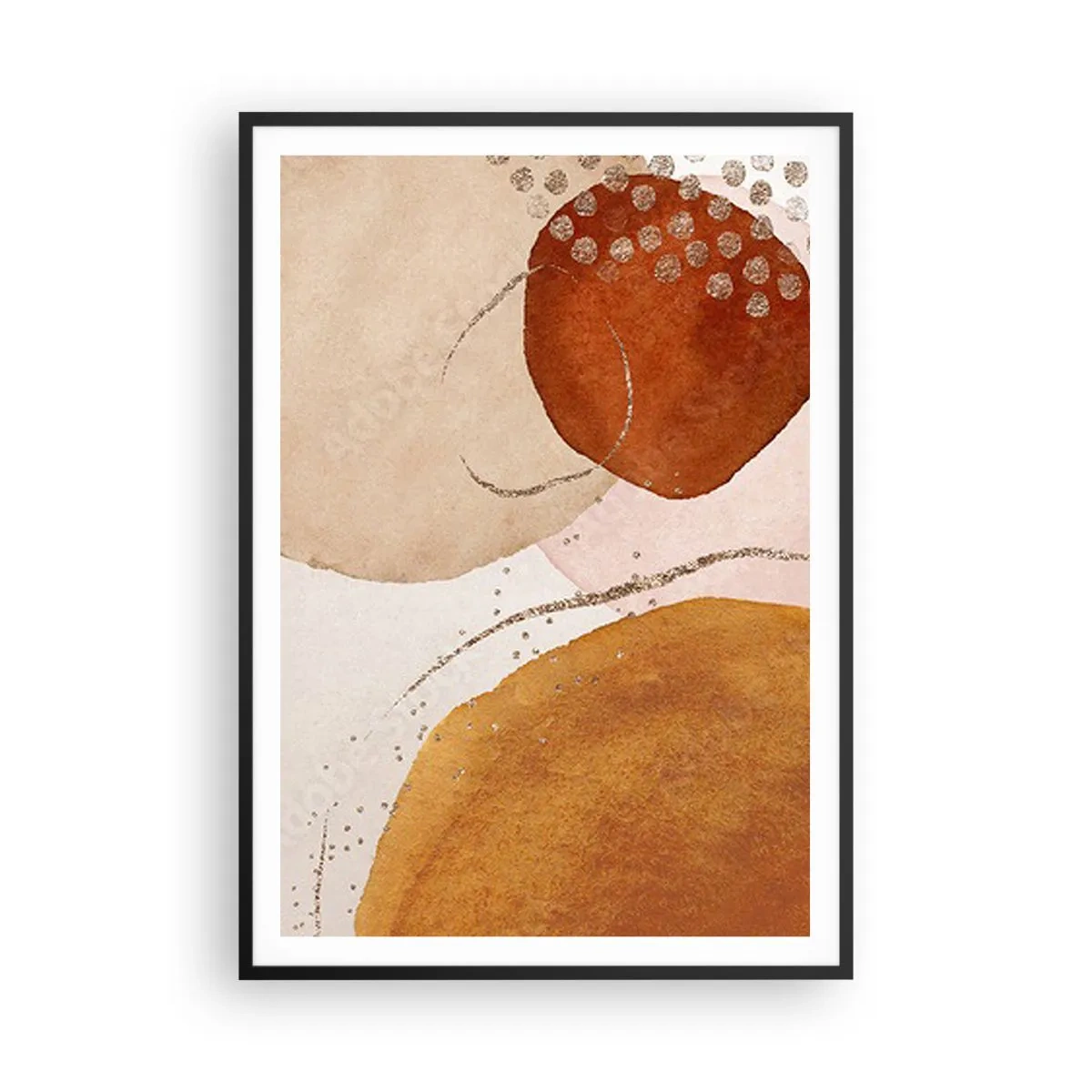 Póster en marco negro - Movimiento abstracto - 70x100 cm