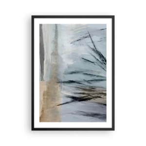 Póster en marco negro - Una delicada abstracción inspirada en la naturaleza en colores tenues. - 50x70cm - Campos de invierno - Decoración de pared moderna para salón y dormitorio ARTTOR