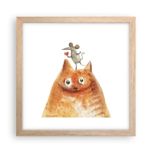 Póster en marco roble claro - Paradojas del amor - 30x30 cm