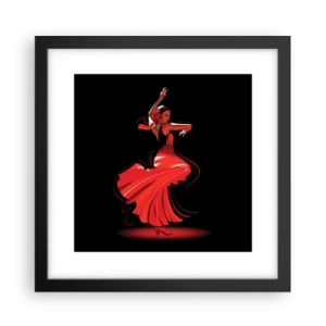 Póster en marco negro - El espíritu ardiente del flamenco - 30x30 cm