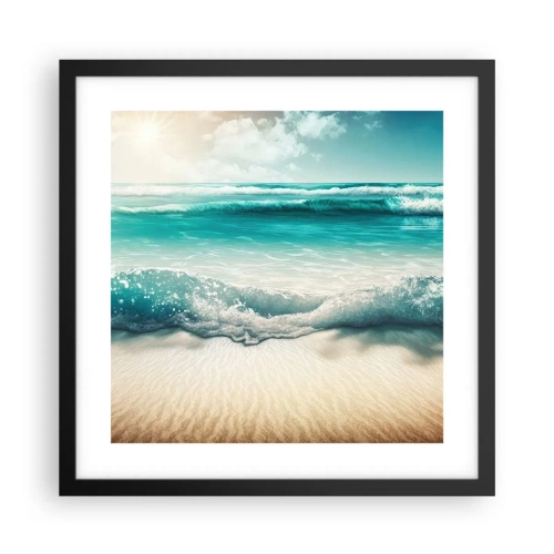 Póster en marco negro - Calma oceánica - 40x40 cm
