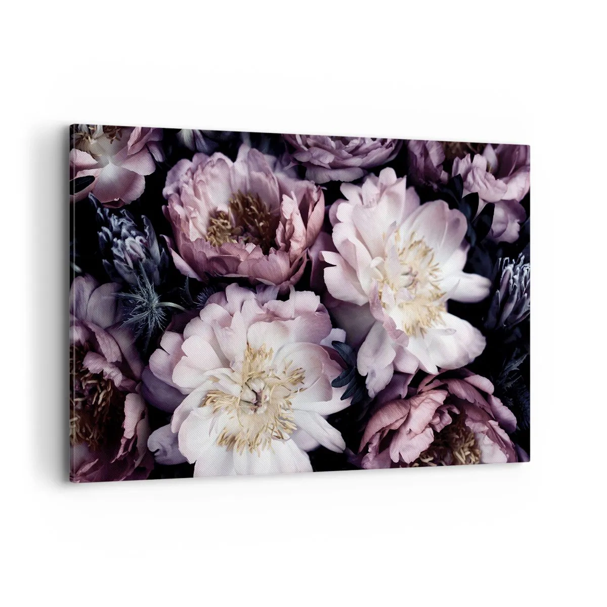 Cuadro sobre lienzo - Impresión de Imagen - Flores en delicados tonos pastel. - 120x80cm - Un ramo a la antigua usanza - Decoración de pared moderna para salón y dormitorio ARTTOR