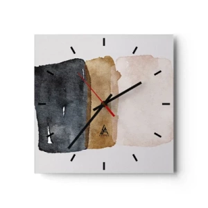 Reloj de pared - Reloj de vidrio - Una composición de colores tierra - 40x40 cm