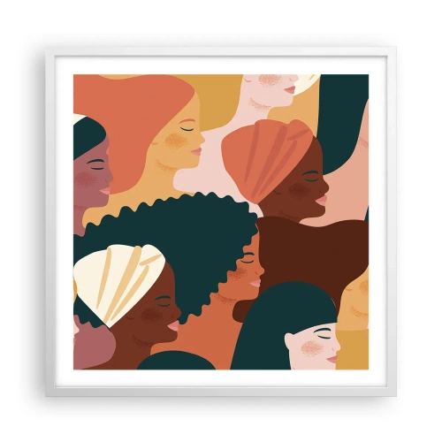 Póster en marco blanco - La feminidad - 60x60 cm