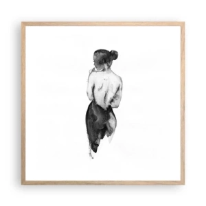 Póster en marco roble claro - Sin ella el mundo deja de tener sentido - 60x60 cm