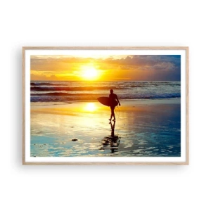 Póster en marco roble claro - El regreso del guerrero - 100x70 cm