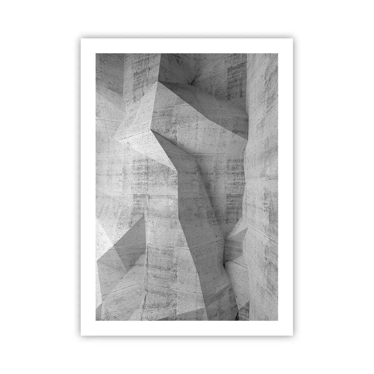 Póster - Formas geométricas en tonos de gris - 50x70cm - Un verdadero desafío - Decoración de pared moderna para salón y dormitorio ARTTOR