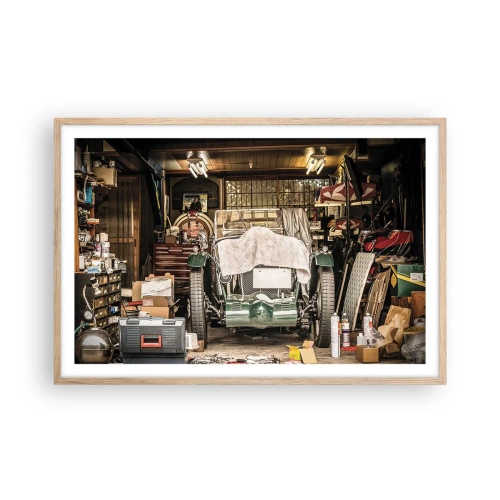 Póster en marco roble claro - Volver al pasado - 91x61 cm