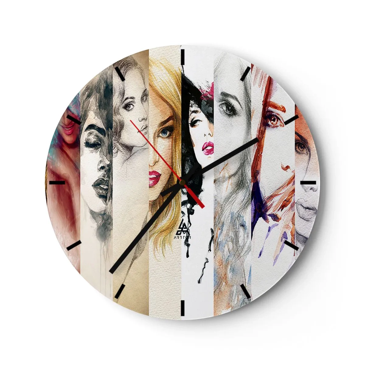 Reloj de pared - Reloj de vidrio - Y siempre eres tú - 40x40 cm
