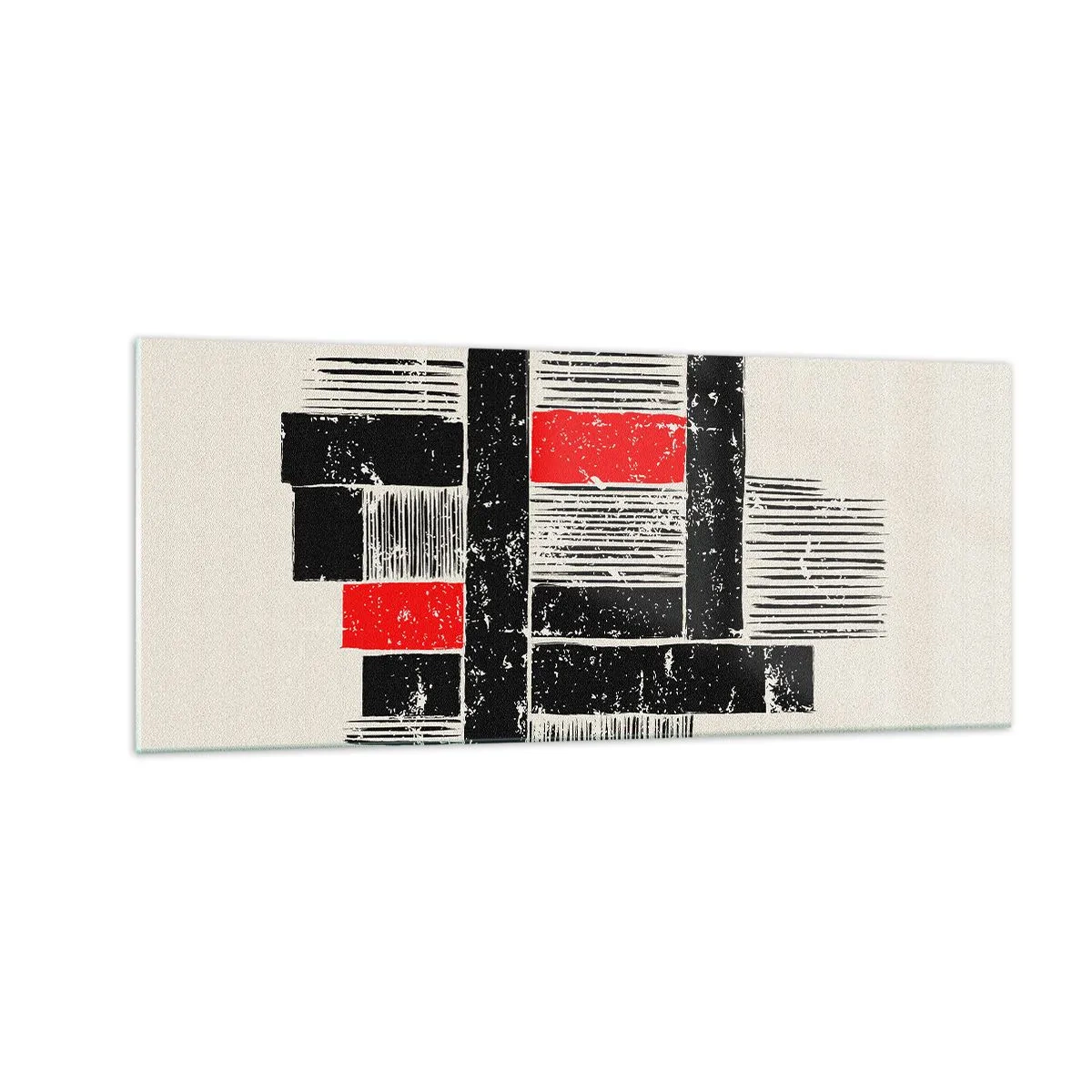 Cuadro sobre vidrio - Impresiones sobre Vidrio - Rojo y negro - 100x40 cm