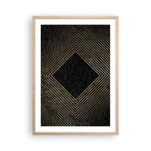 Póster en marco roble claro - Geometría al estilo glamour - 50x70 cm