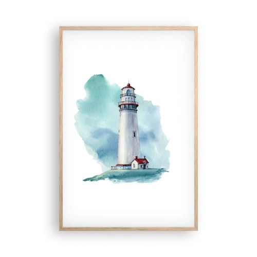 Póster en marco roble claro - Gentil hermana del azul - 61x91 cm