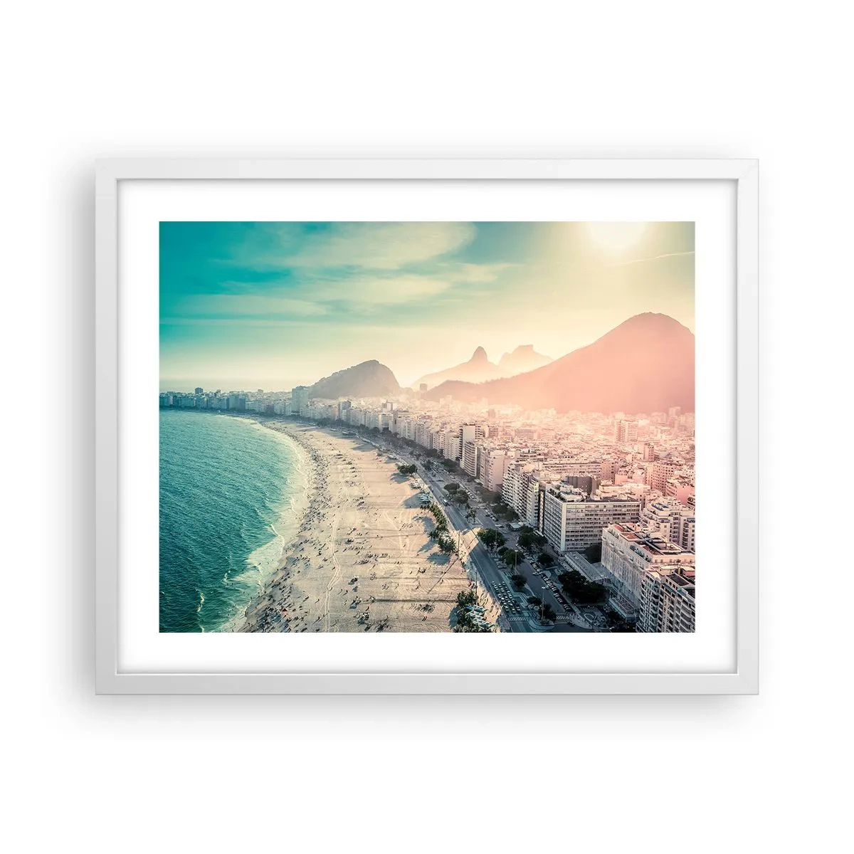 Póster en marco blanco - Vacaciones perpetuas en Río - 50x40 cm