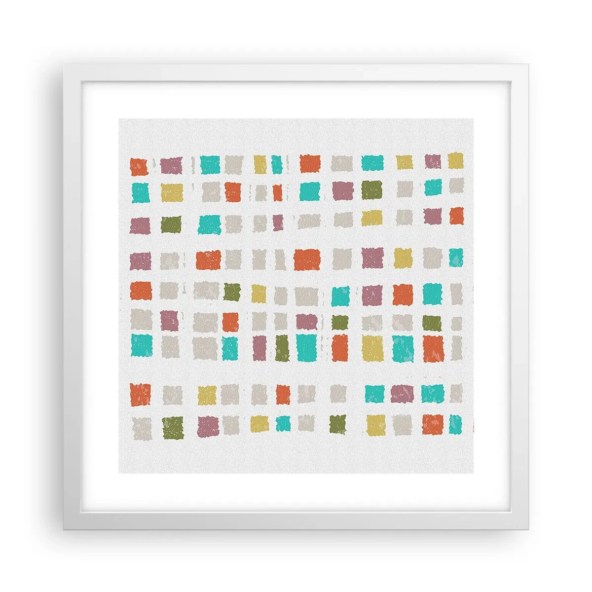 Póster en marco blanco - Juego desconocido - 40x40 cm