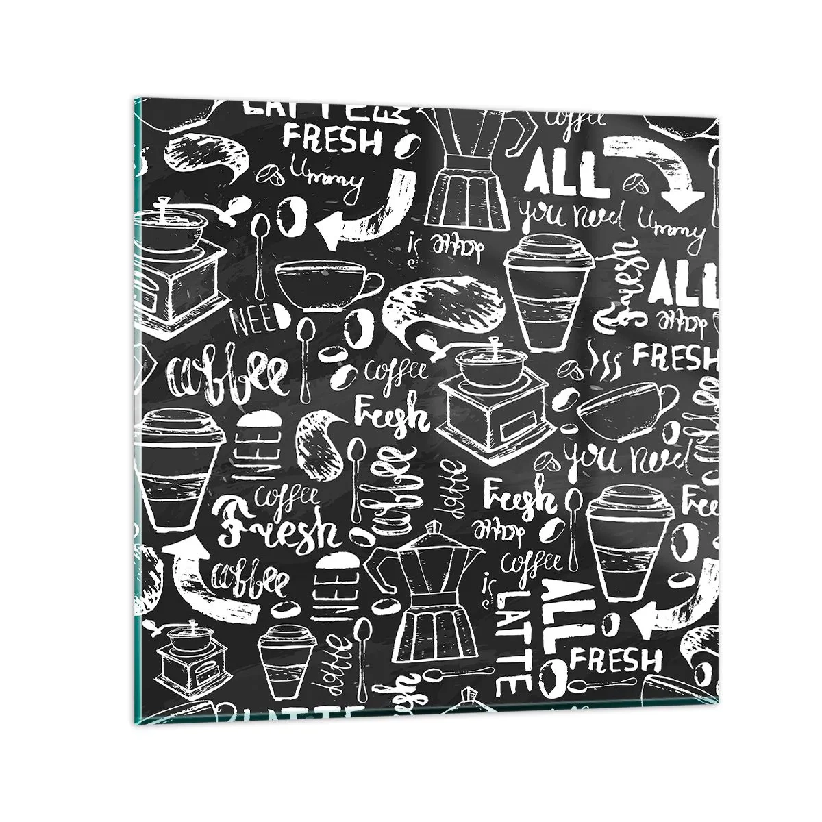 Cuadro sobre vidrio - Impresiones sobre Vidrio - All you need is… - 50x50 cm