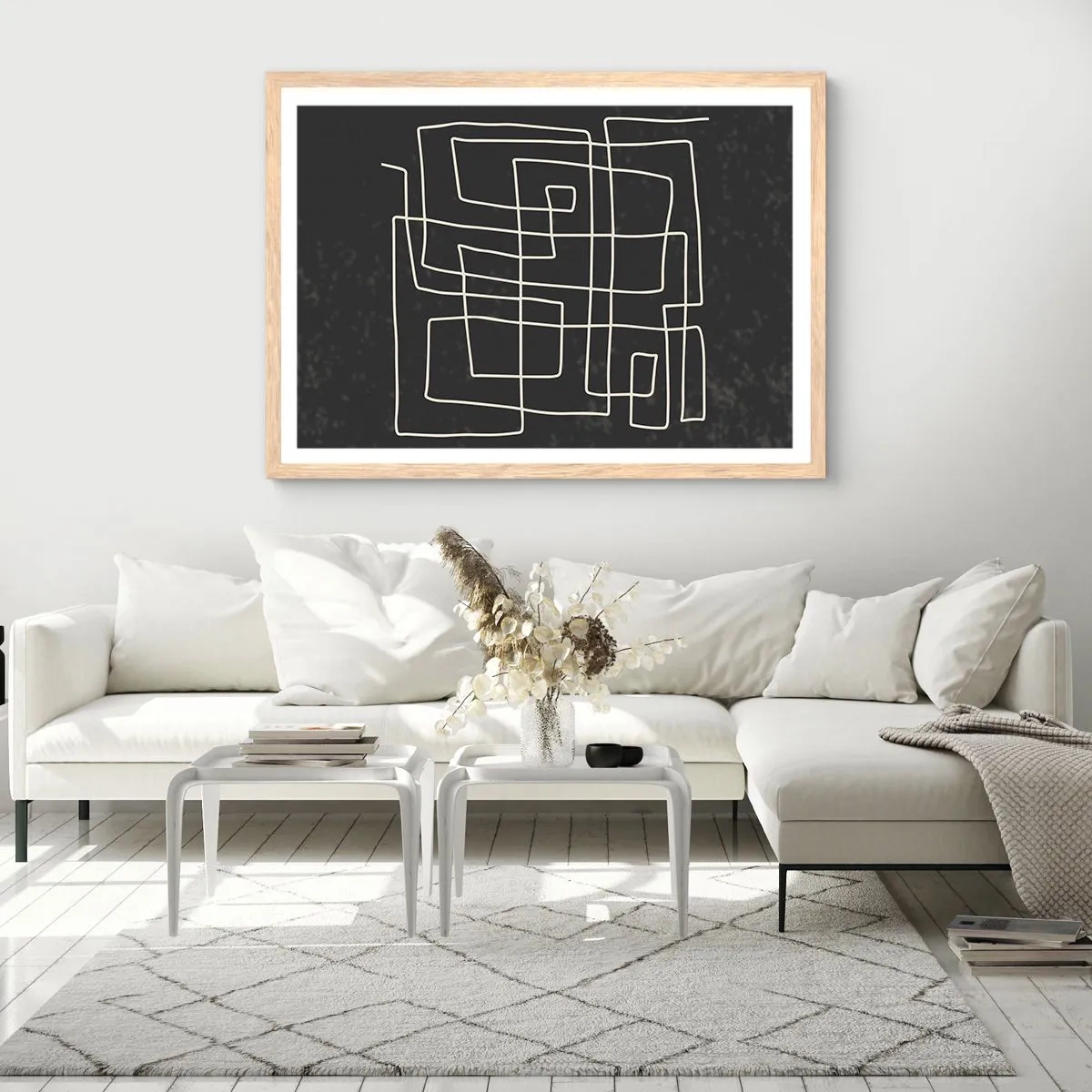 Póster en marco roble claro - No es tan sencillo - 50x40 cm