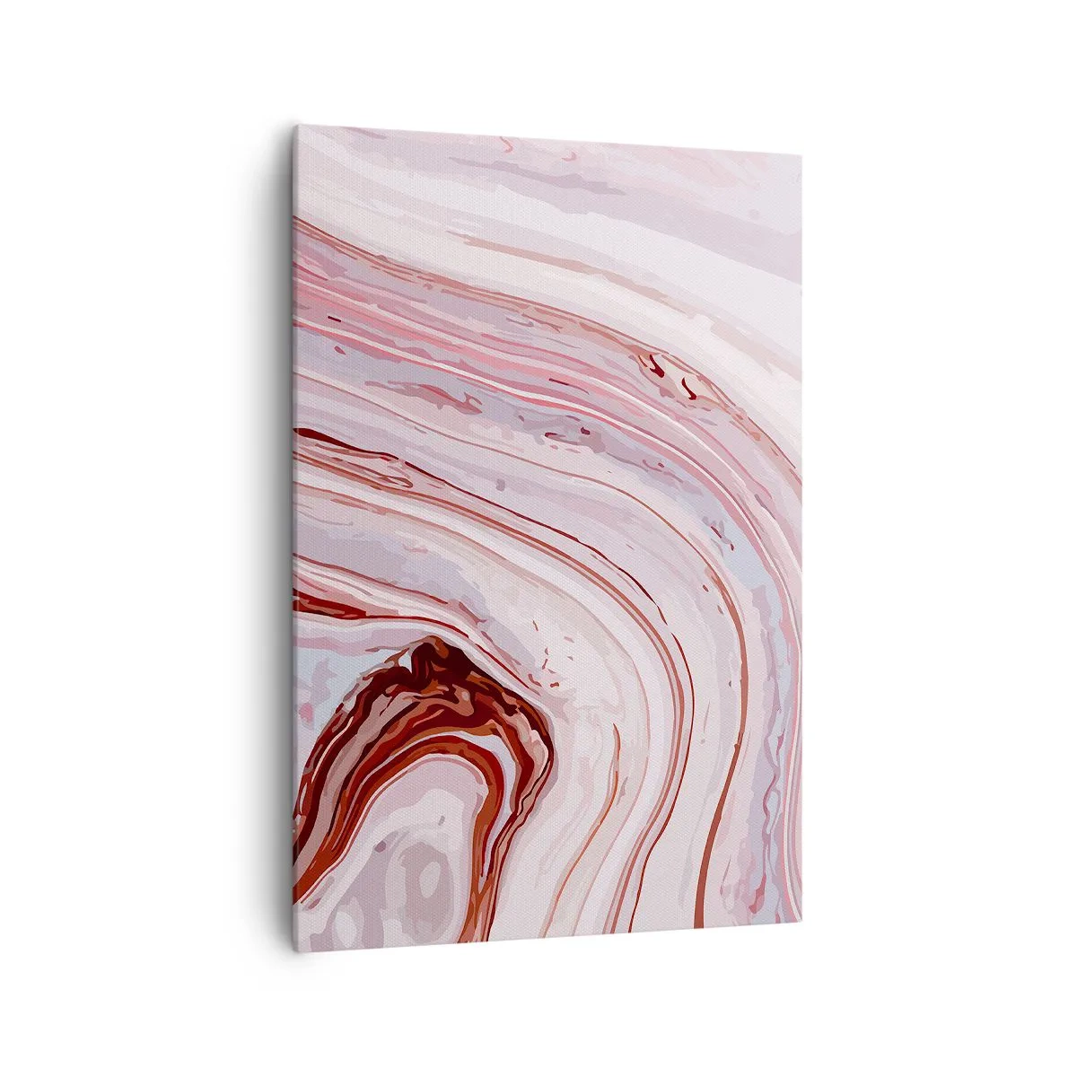 Cuadro sobre lienzo - Impresión de Imagen - Patrón abstracto en rosa y blanco - 70x100cm - Cambio de dirección - Decoración de pared moderna para salón y dormitorio ARTTOR