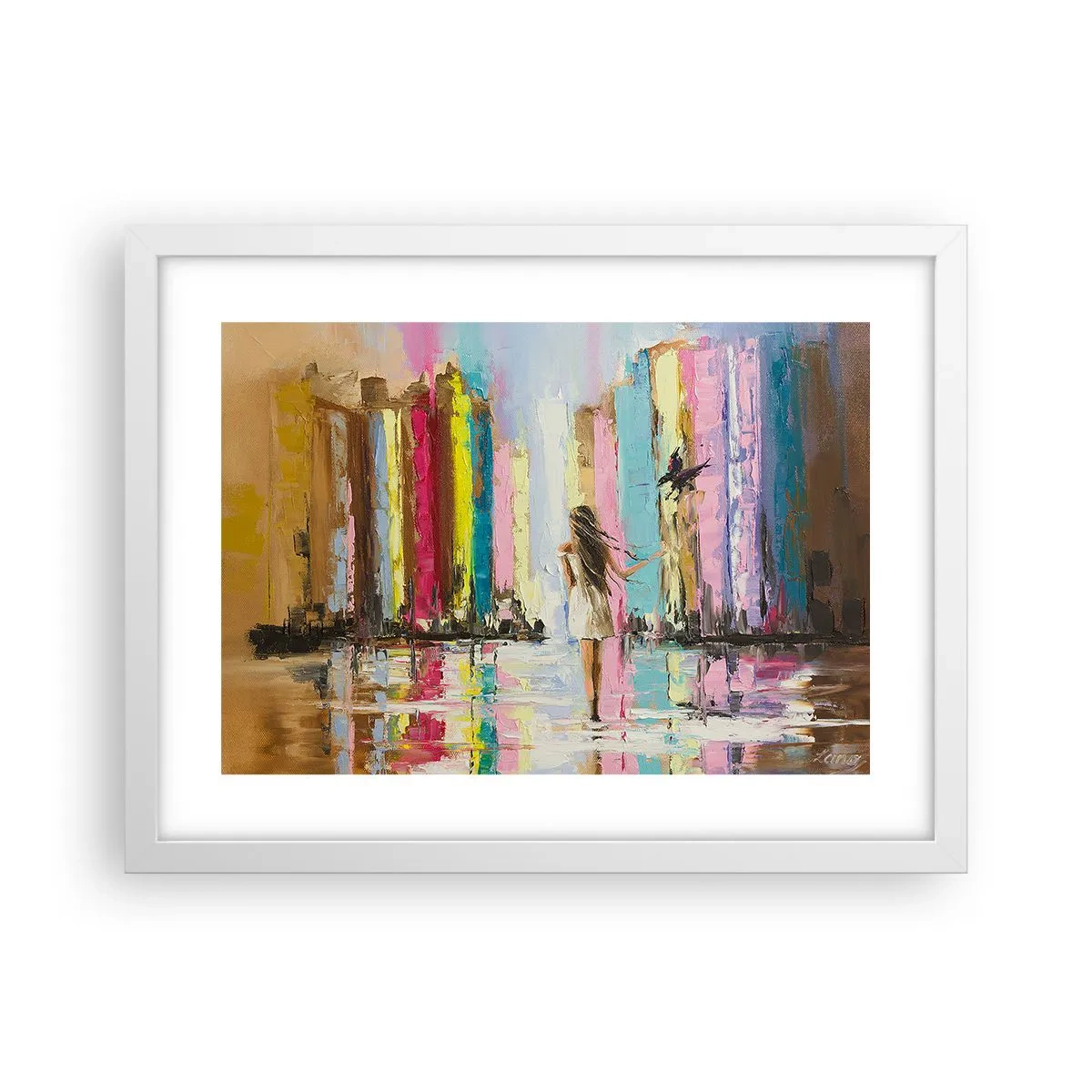 Póster en marco blanco - Sígueme - 40x30 cm