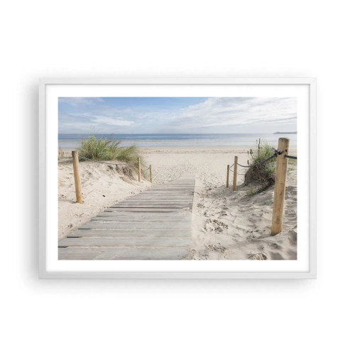 Póster en marco blanco - Hasta el horizonte - 70x50 cm
