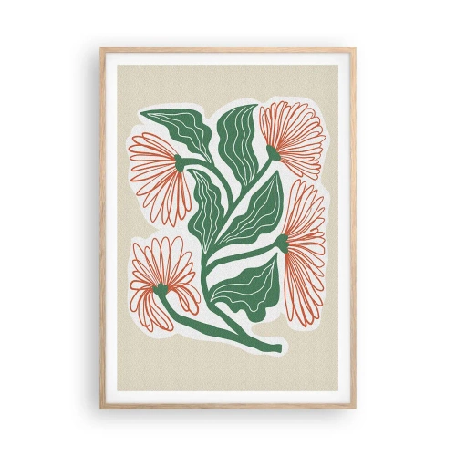 Póster en marco roble claro - Folclórico y moderno - 70x100 cm