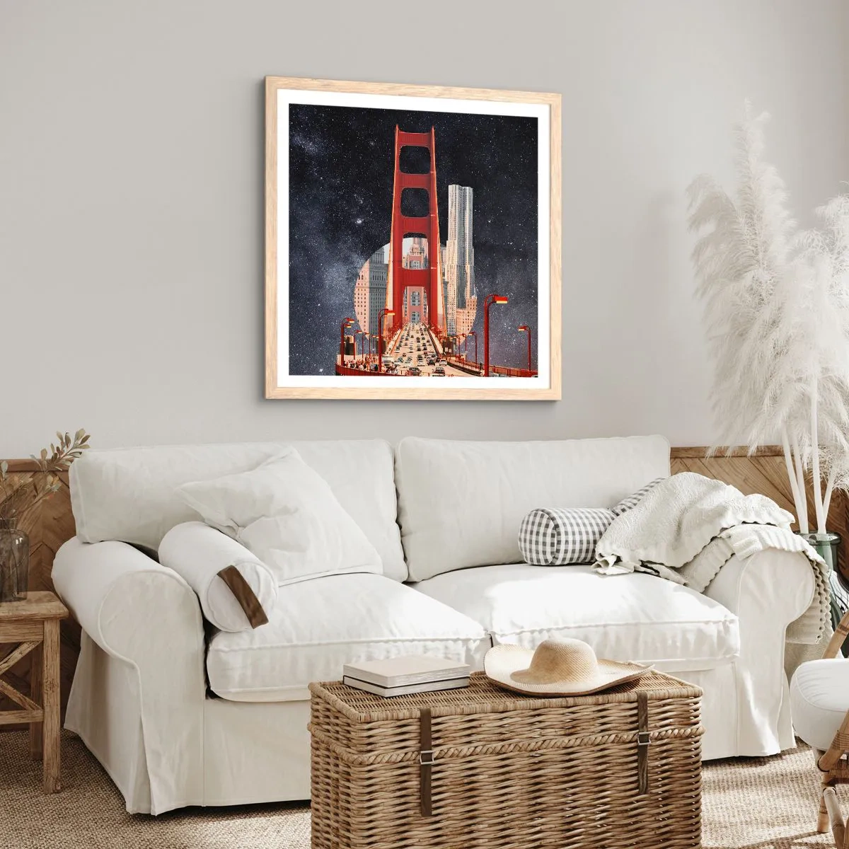 Póster en marco roble claro - Siempre en el centro - 50x50 cm