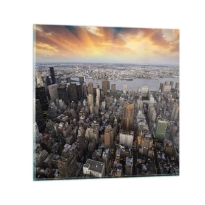 Cuadro sobre vidrio - Impresiones sobre Vidrio - El corazón palpitante de nuestro tiempo - 30x30 cm