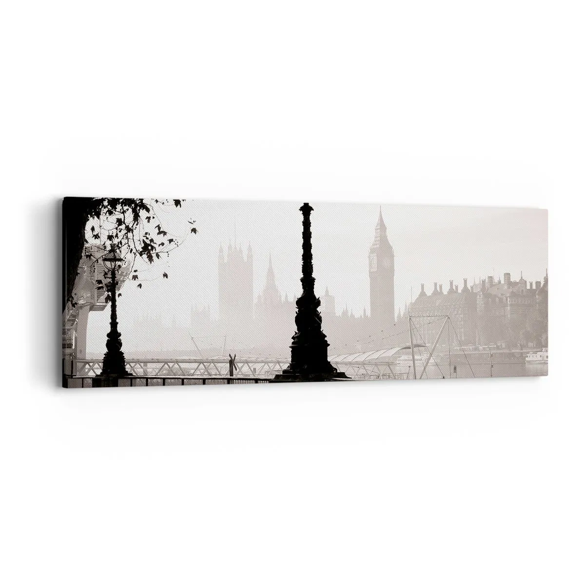 Cuadro sobre lienzo - Impresión de Imagen - La mañana de Londres - 90x30 cm