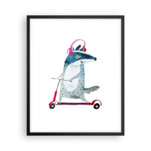 Póster en marco negro - Alegrías de tejón - 40x50 cm