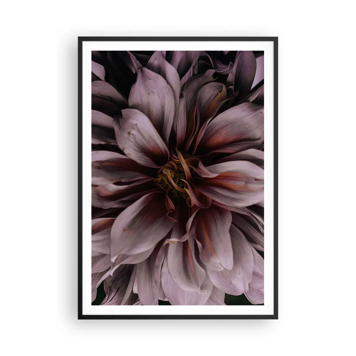 Póster en marco negro - Corazón floral - 70x100 cm