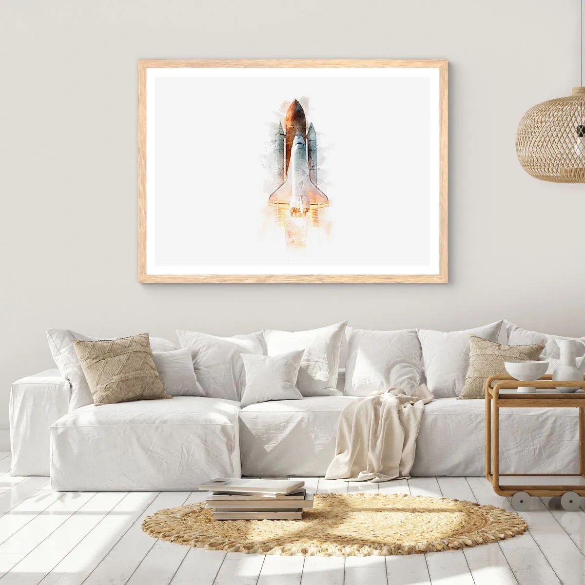 Póster en marco roble claro - El comienzo de la exploración - 100x70 cm