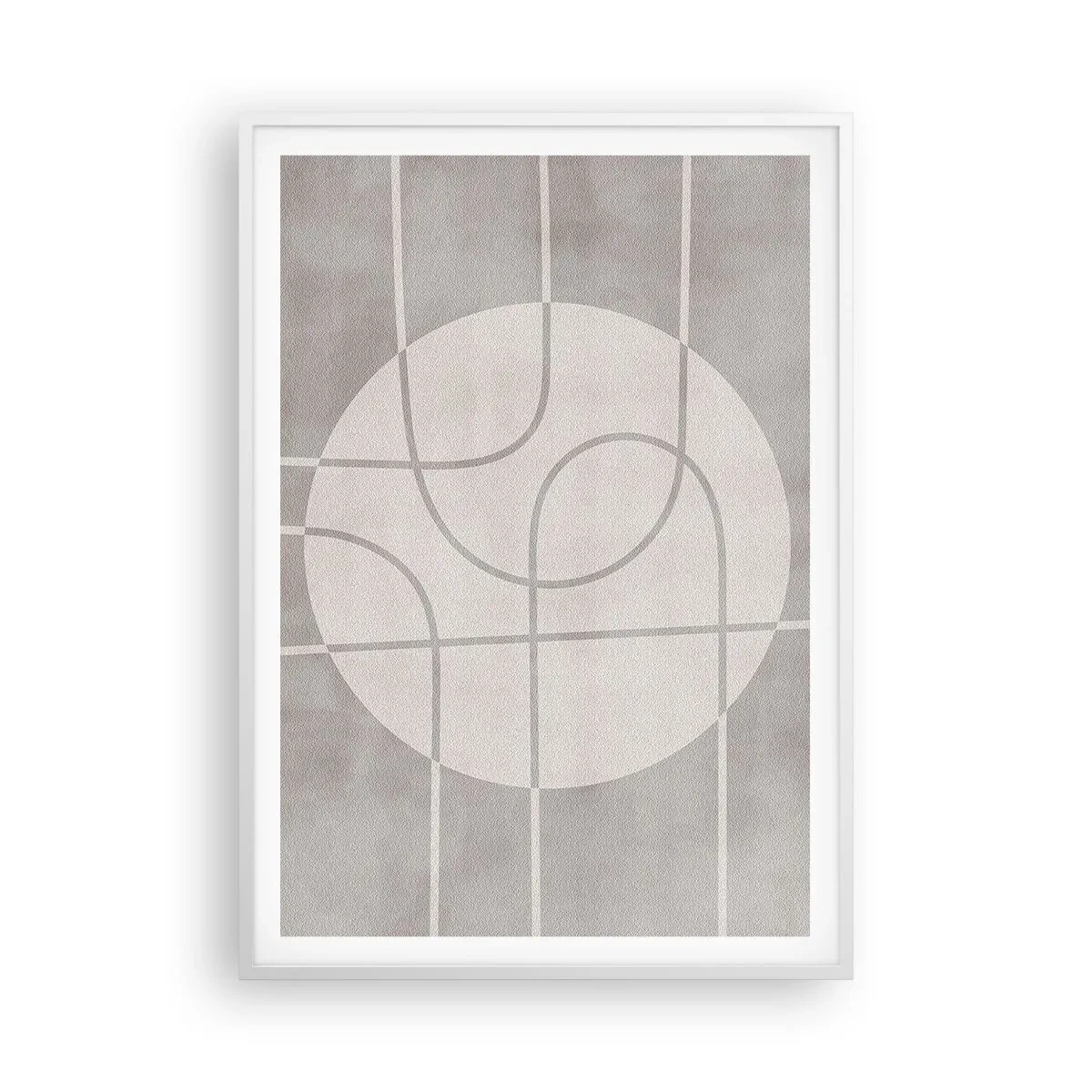 Póster en marco blanco - Circular y rectilíneo - 70x100 cm