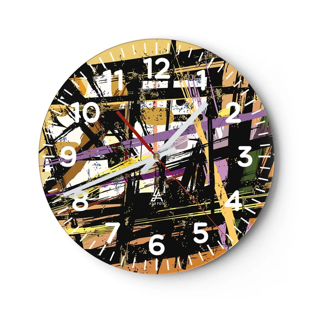 Reloj de pared - Reloj de vidrio - Corte afilado - 40x40 cm