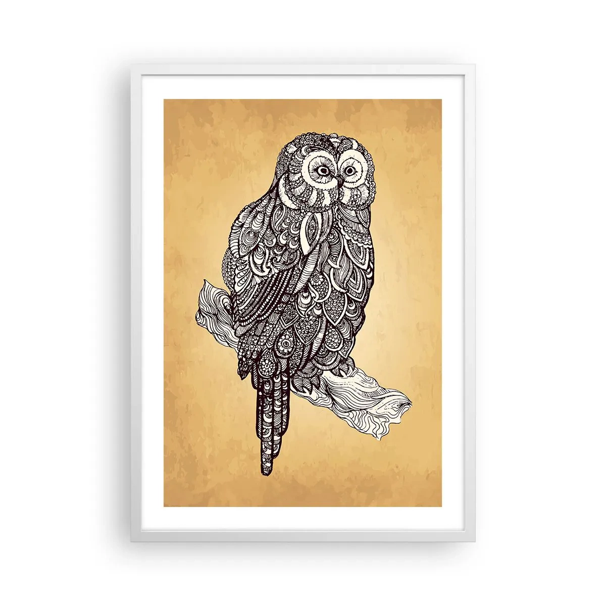 Póster en marco blanco - Intrincados ornamentos de sabiduría - 50x70 cm