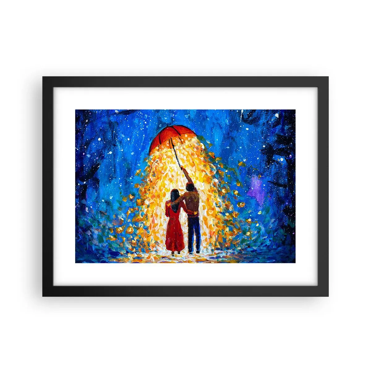 Póster en marco negro - La magia de una tarde lluviosa - 40x30 cm