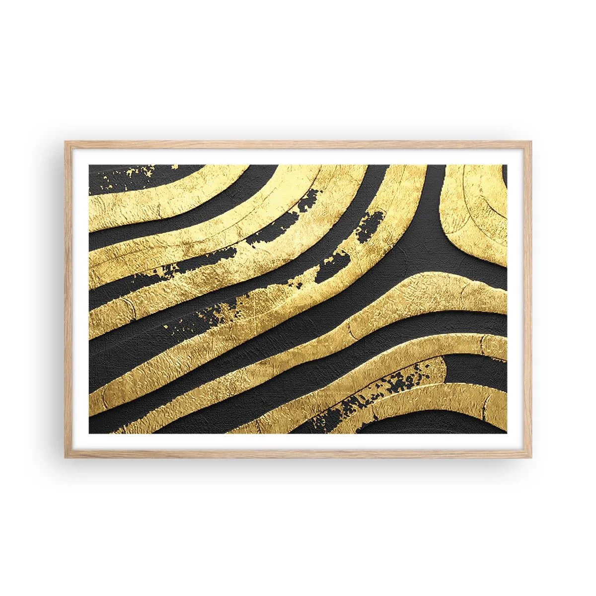 Póster en marco roble claro - Todo fluye - 91x61 cm