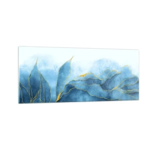 Cuadro sobre vidrio - Impresiones sobre Vidrio - Oro y azul - 100x40 cm