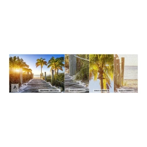 Muestra de fotomural Premium Canvas - Directo al paraíso - Paisaje, Palmera de cocos, Playa - 100x30 cm