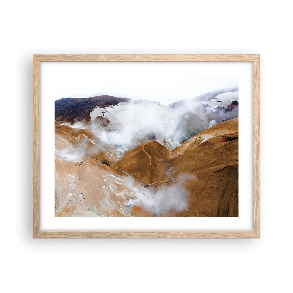 Póster en marco roble claro - La dura belleza de Islandia - 50x40 cm