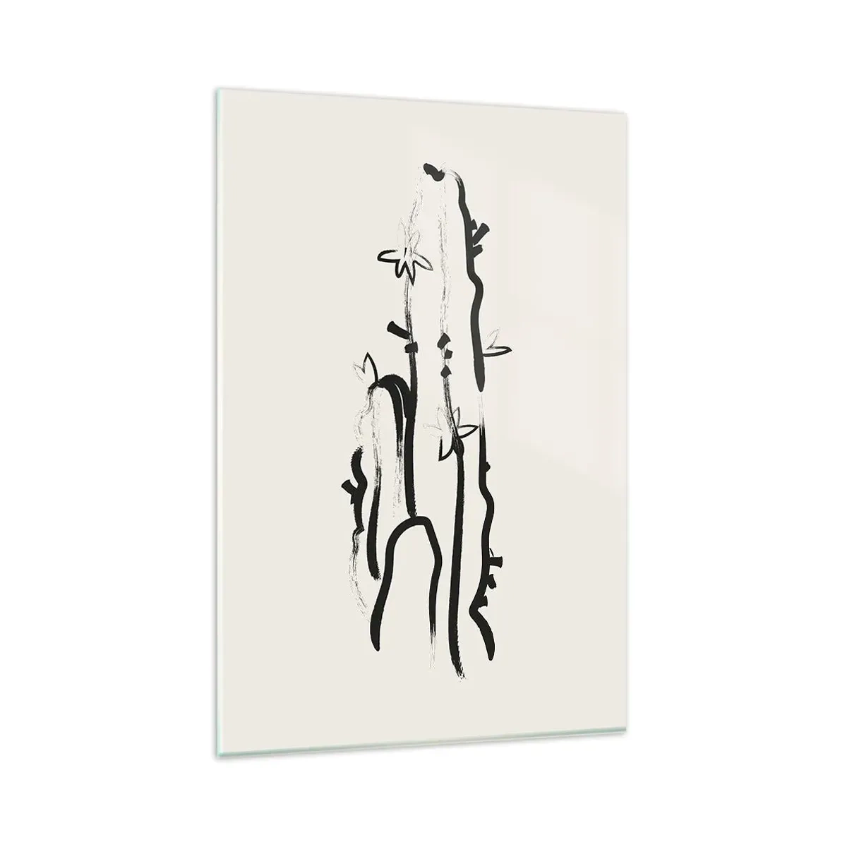 Cuadro sobre vidrio - Impresiones sobre Vidrio - El color negro floreciendo - 80x120 cm