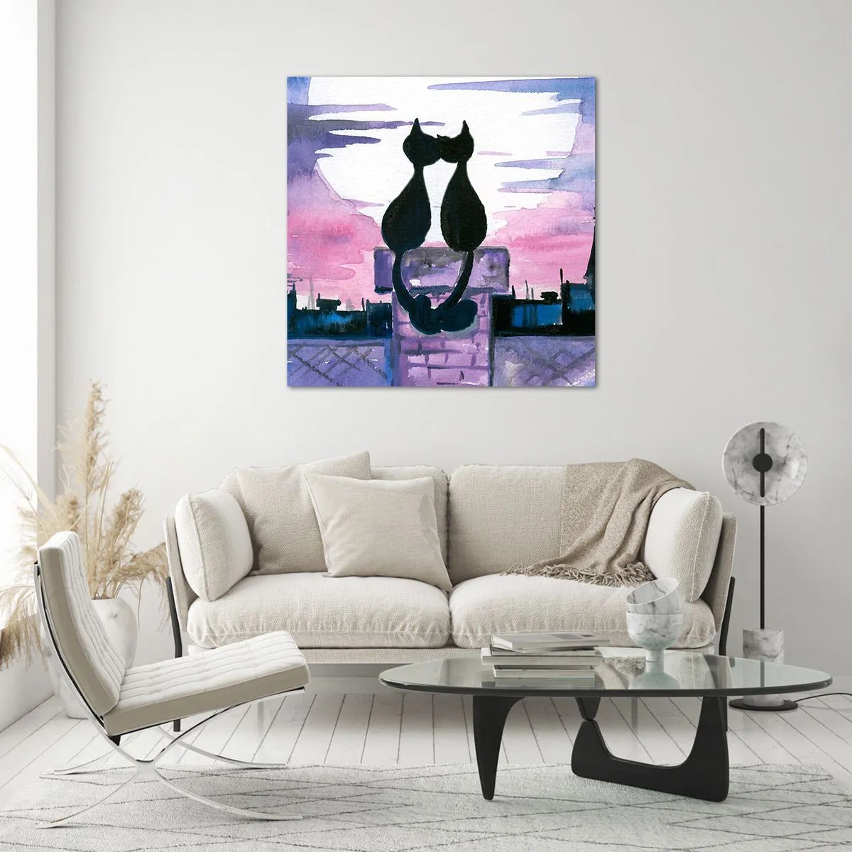 Cuadro sobre vidrio - Impresiones sobre Vidrio - Cita bajo la luna - 70x70 cm