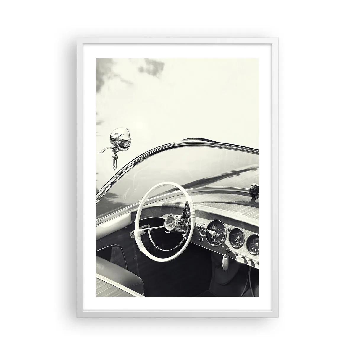 Póster en marco blanco - Tiempo para los ricos - 50x70 cm