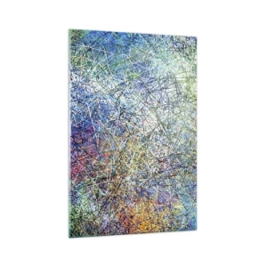 Cuadro sobre vidrio - Impresiones sobre Vidrio - Composición abstracta con líneas y texturas multicolores. - 70x100cm - No es tan fácil - Decoración de pared moderna para salón y dormitorio ARTTOR