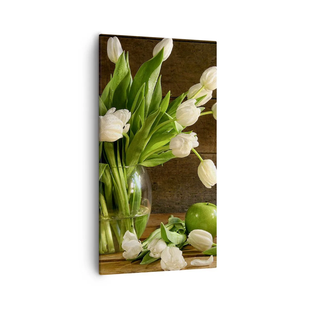 Cuadro sobre lienzo - Impresión de Imagen - Jugoso y fresco en verde y blanco - 55x100 cm