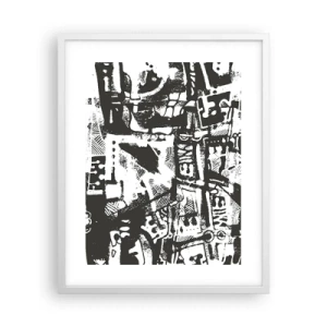 Póster en marco blanco - ¿Orden o caos? - 40x50 cm