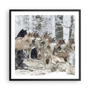 Póster en marco negro - Familiares y amigos - 60x60 cm