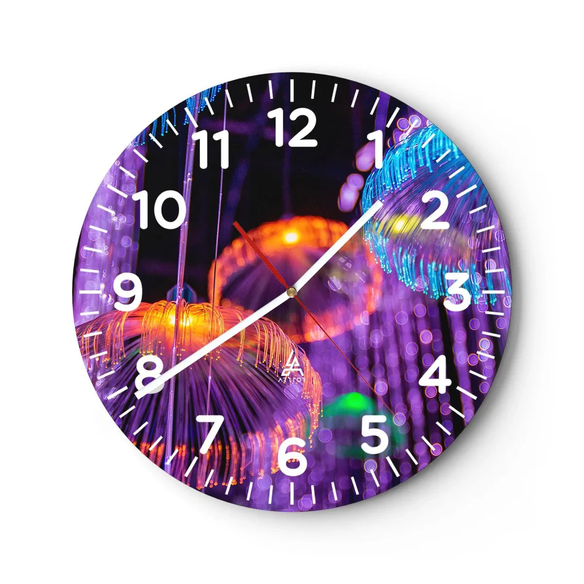 Reloj de pared - Reloj de vidrio - Fuente luminosa - 30x30 cm