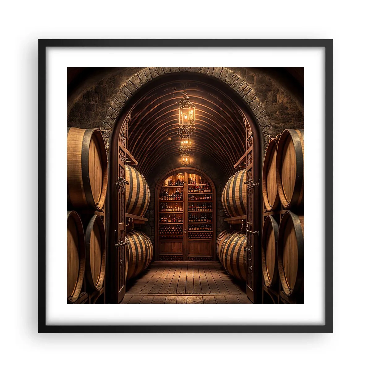 Póster en marco negro - Sótano atmosférico - 50x50 cm